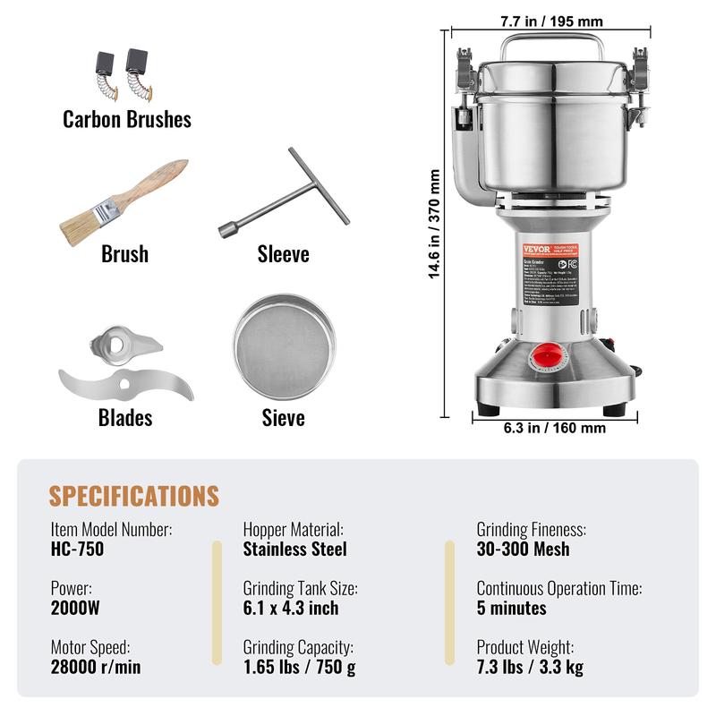 High Speed Electric Grain Mill Grinder