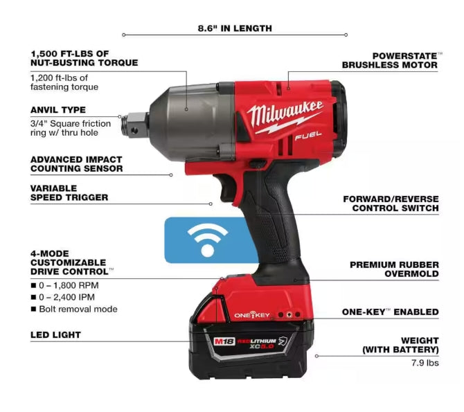 3/4 In High-Torque Impact Wrench