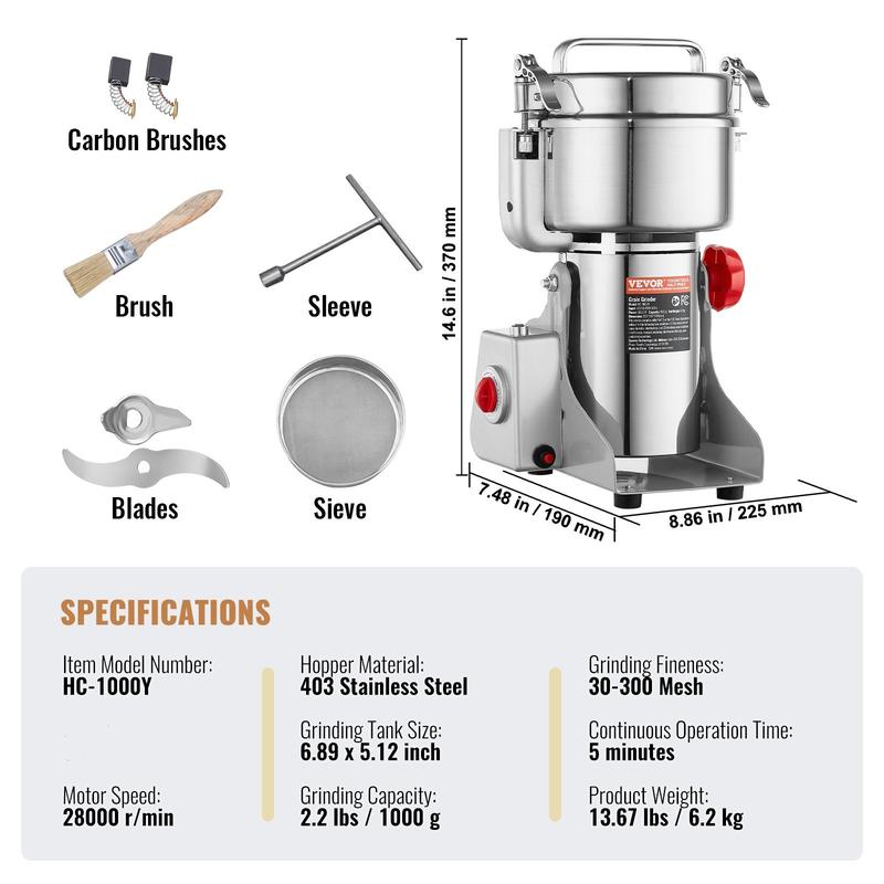 High Speed Electric Grain Mill Grinder