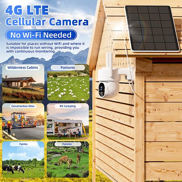 Solar Cell Battary Powered Outdoor Camera