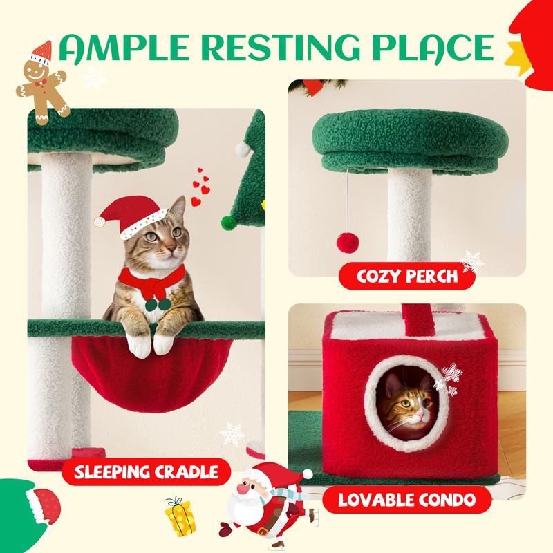Christmas Tree Cat Tower