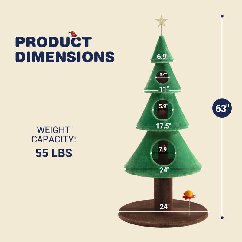 Christmas Tree Cat Tower