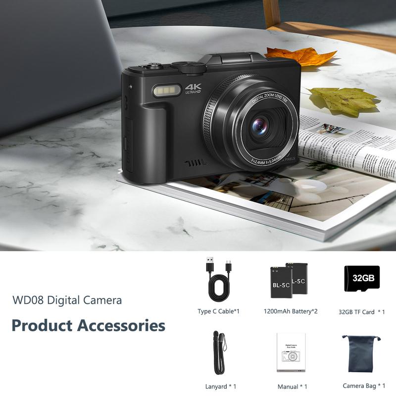 4K Digital Camera With 64MP