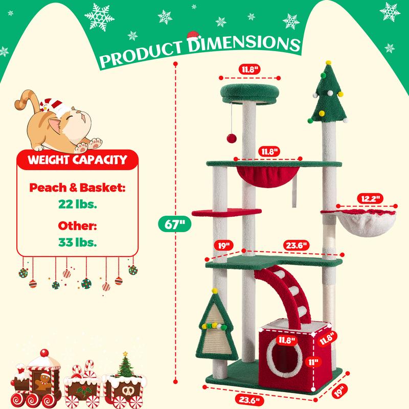 Christmas Tree Cat Tower