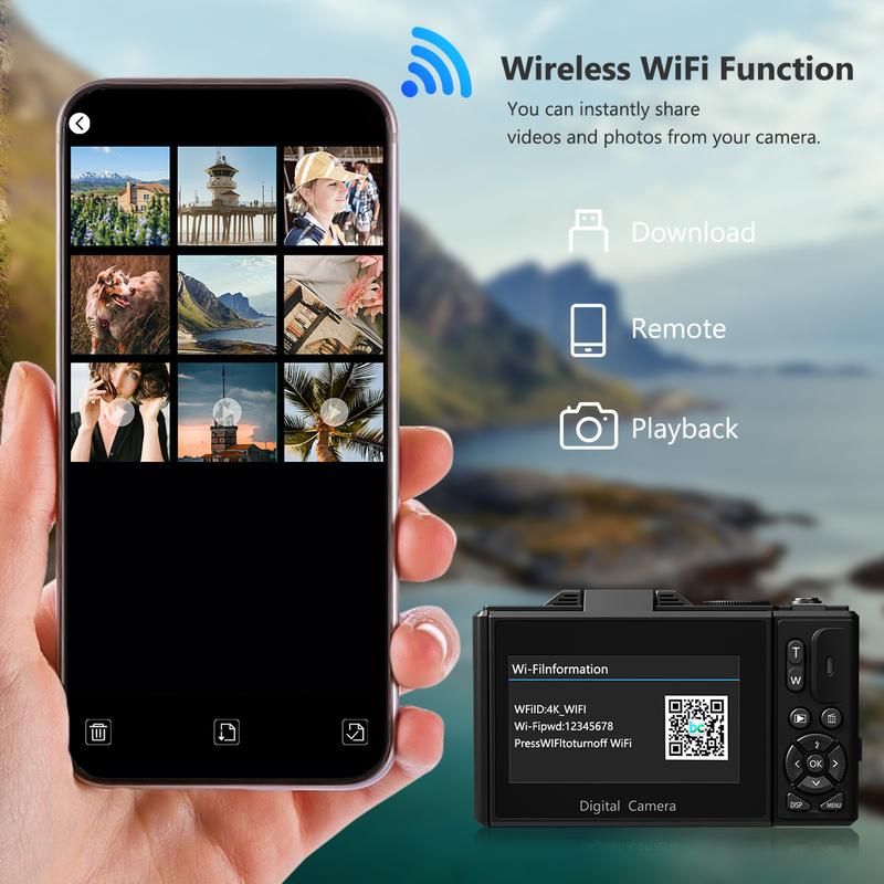 4K Digital Camera With 64MP