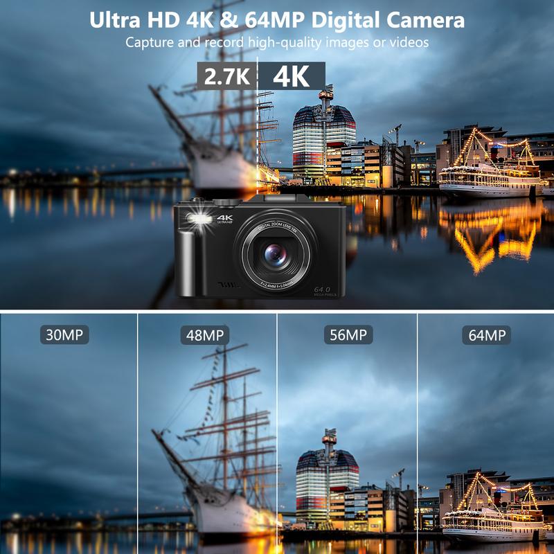 4K Digital Camera With 64MP