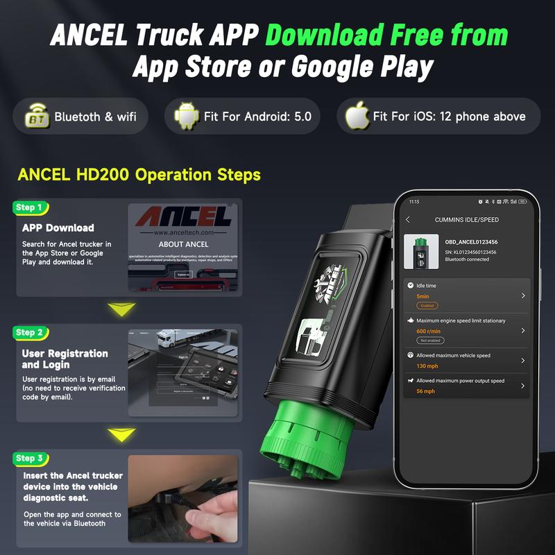 HD200 Bluetooth Heavy Duty Truck Scanner