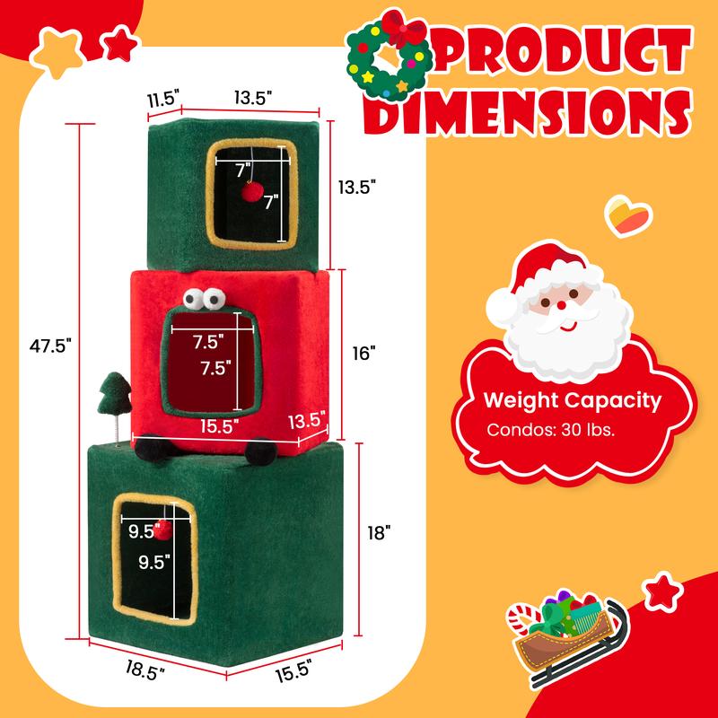 Christmas Tree Cat Tower