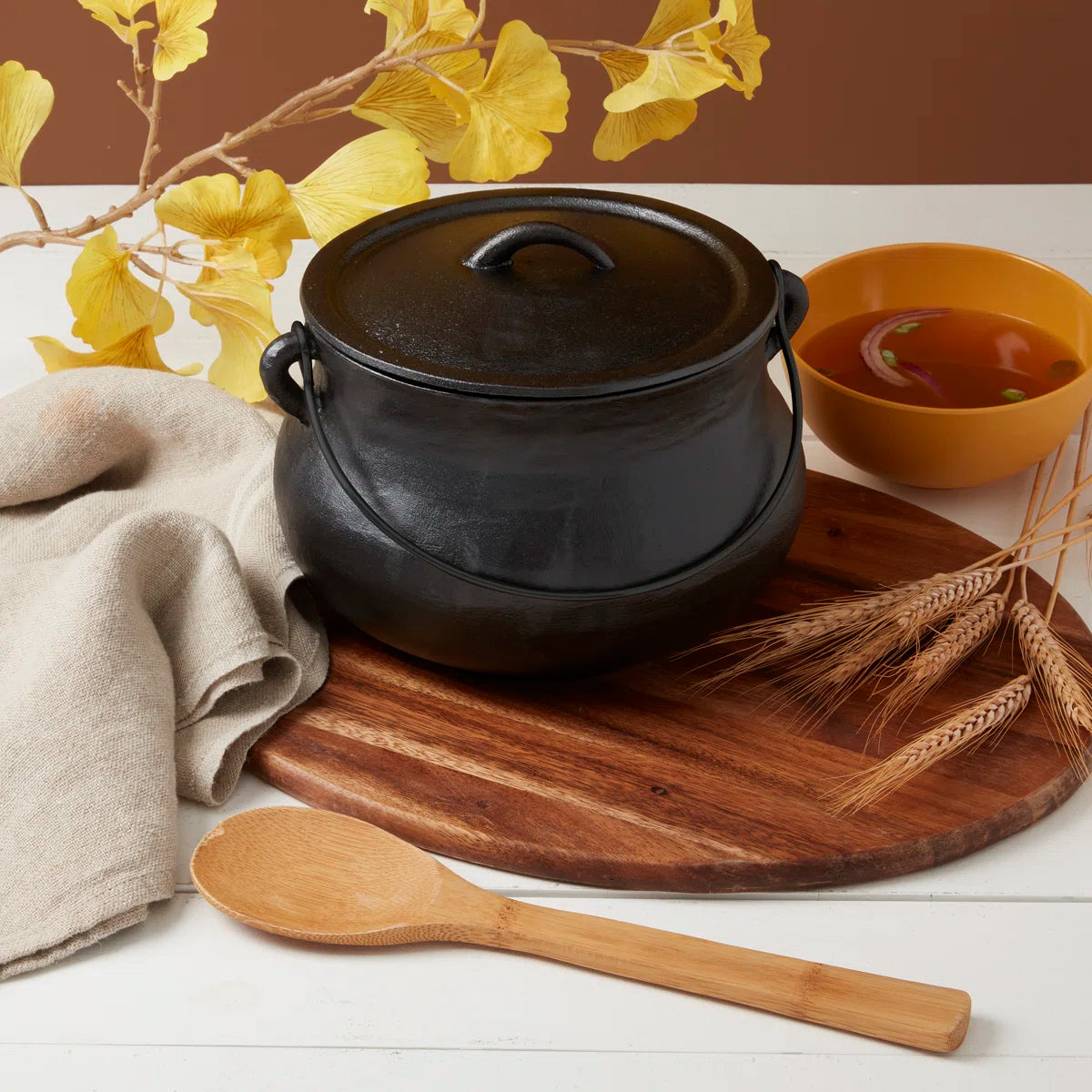 Cast Iron Covered Cauldron
