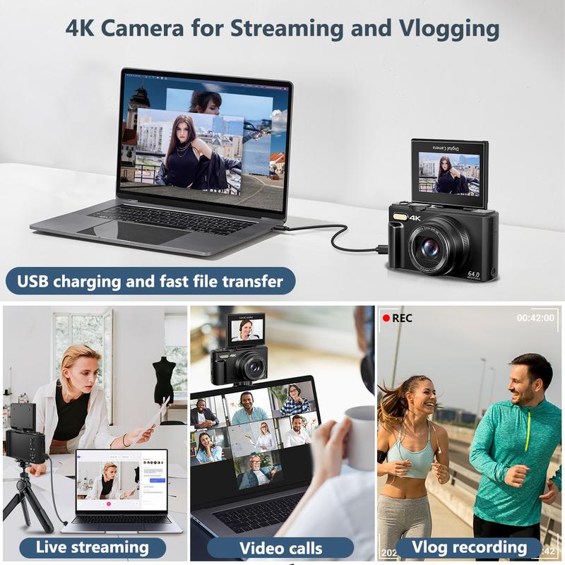 4K Digital Camera With 64MP