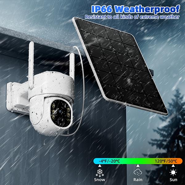 Solar Cell Battary Powered Outdoor Camera