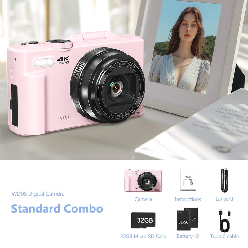 4K Digital Camera With 64MP