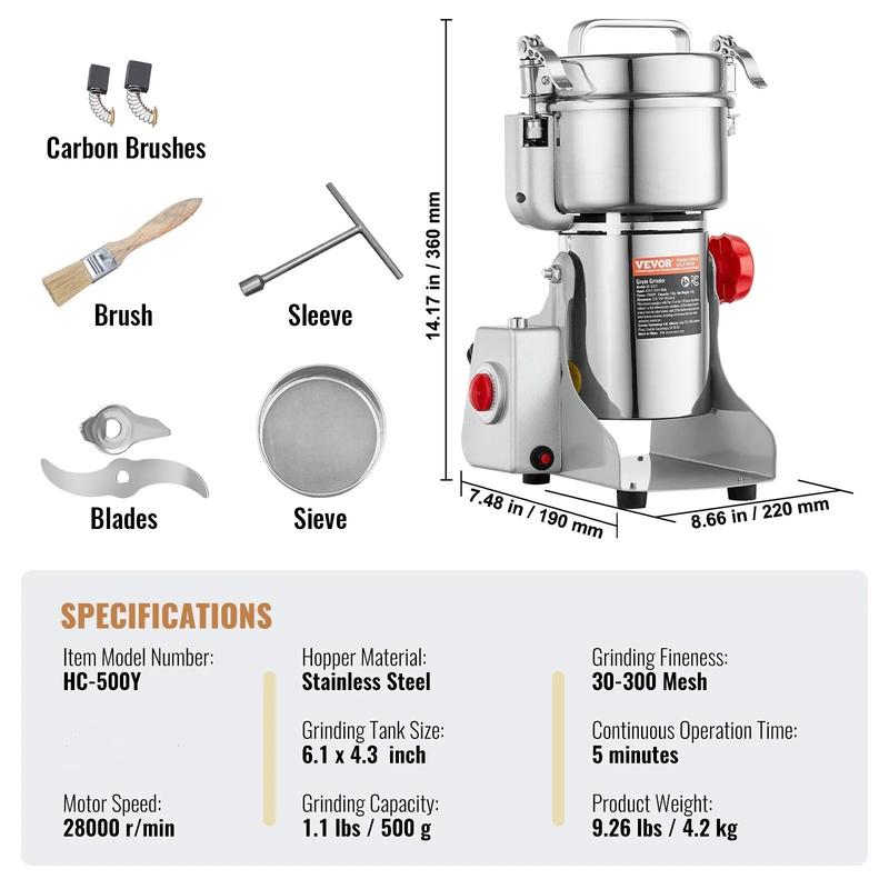 High Speed Electric Grain Mill Grinder