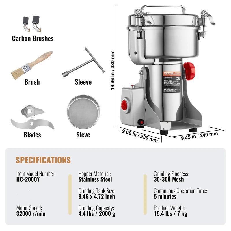 High Speed Electric Grain Mill Grinder