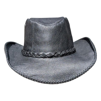 Leather Hats With Braided Trim And Eyelets