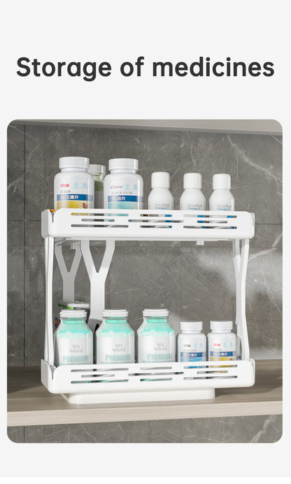 Pull out Rotating Spice Rack Organizer for Cabinet Rotate Makeup Organizer Slide Bottle Box Holder Plastic Seasoning Spice Rack