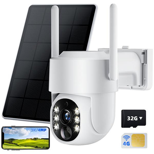 Solar Cell Battary Powered Outdoor Camera