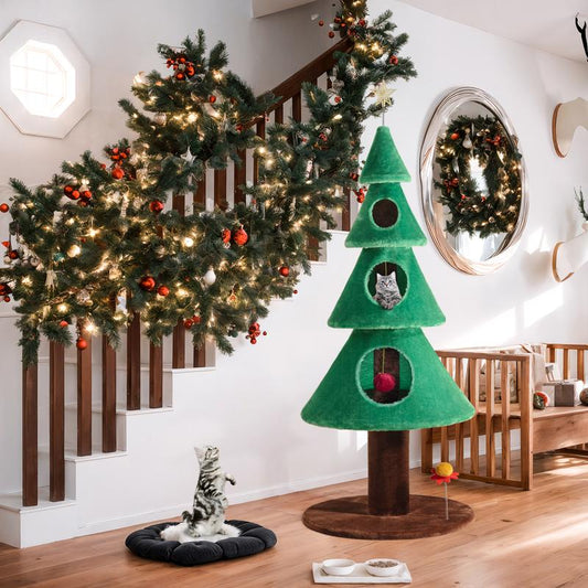Christmas Tree Cat Tower