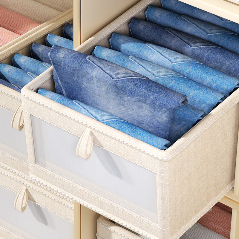 Visible Foldable Clothes Storage Box Home Wardrobe Clothing Storage Box