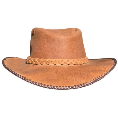 Leather Hats With Braided Trim And Eyelets